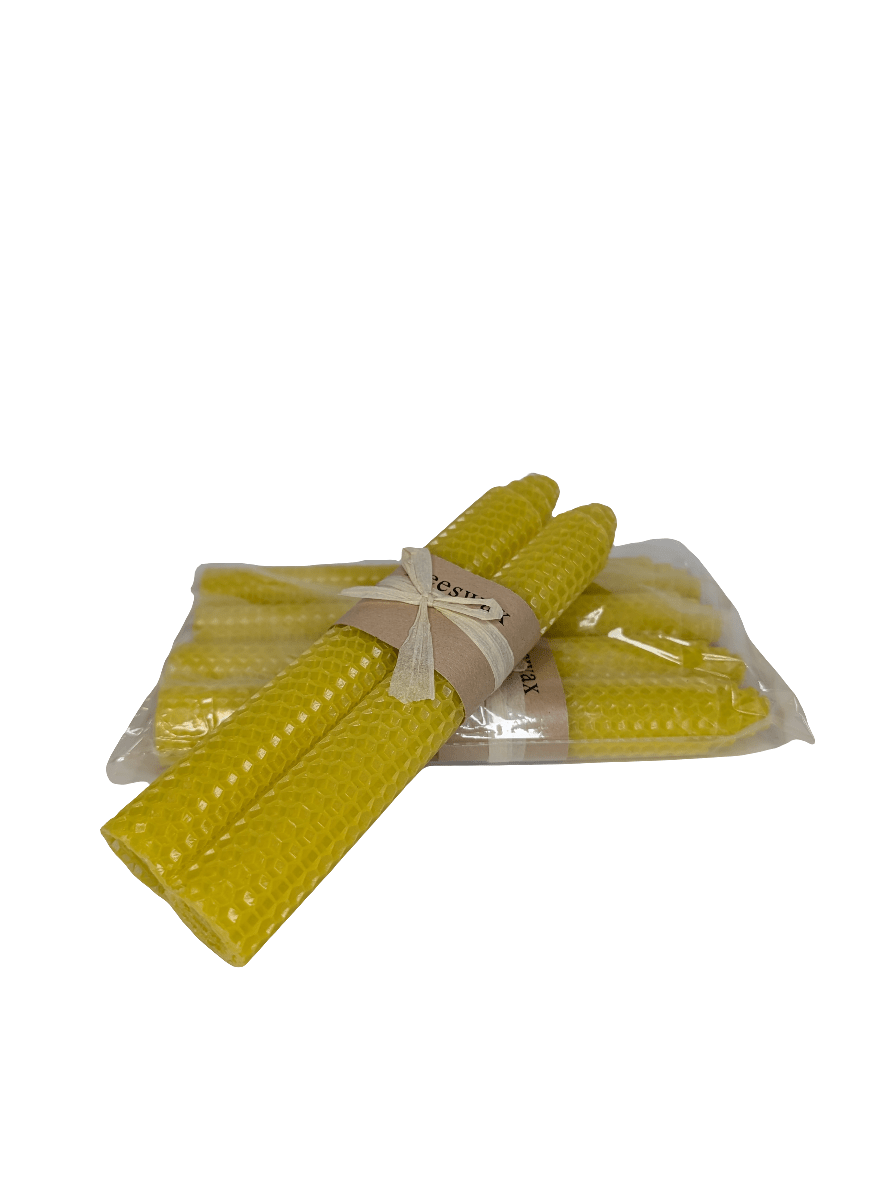 2er - Set Handgedrehte Gebetskerzen – 20 x 2,2 cm - Bienenwachs - Paraffin - Waben - svetazvezda