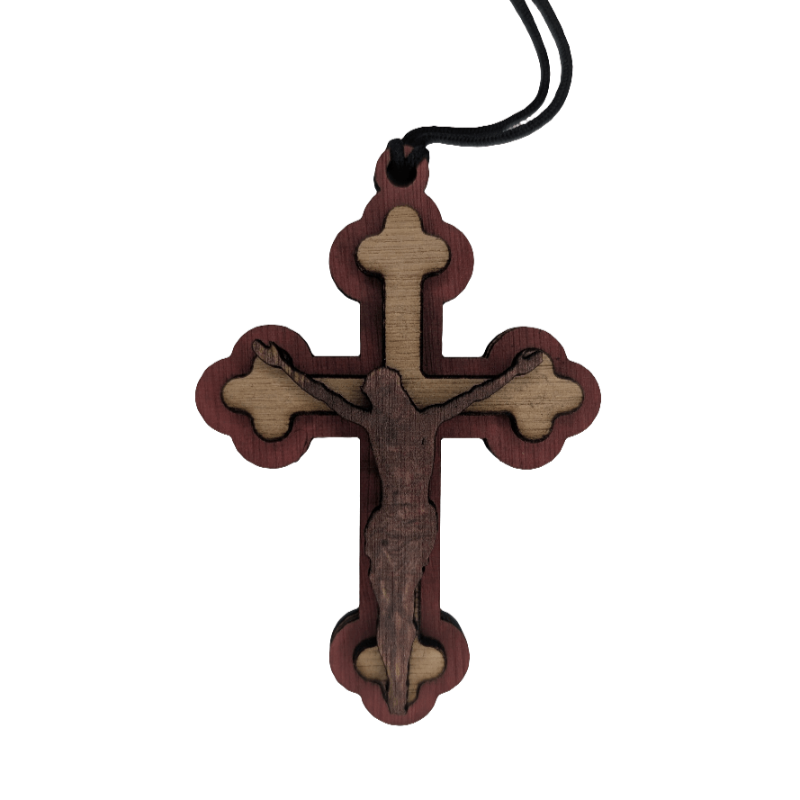 Aromatisches Holzkreuz – Orthodoxer Raumduft & Schutzsymbol 10x7 cm - svetazvezda