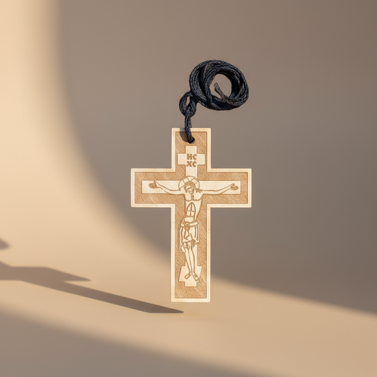 Auto - Holzkreuz serbisch - orthodox – Rückspiegel - Kreuz - svetazvezda