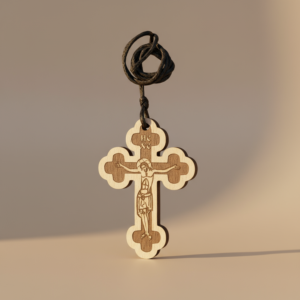 Auto - Holzkreuz serbisch - orthodox – Rückspiegel - Kreuz - svetazvezda