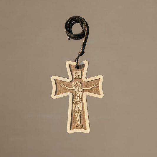 Auto - Holzkreuz serbisch - orthodox – Rückspiegel - Kreuz - svetazvezda