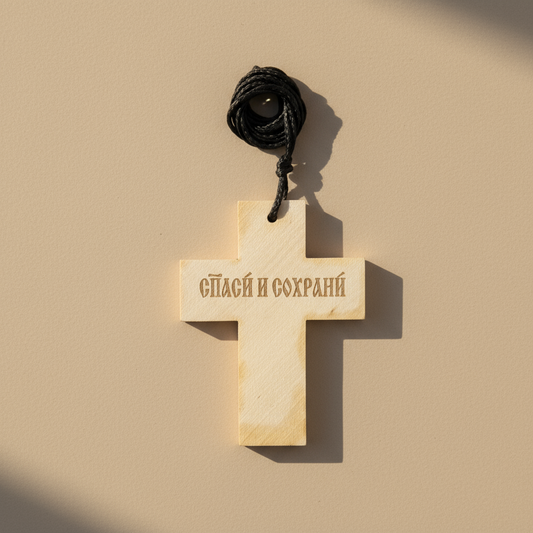 Auto - Holzkreuz serbisch - orthodox – Rückspiegel - Kreuz - svetazvezda