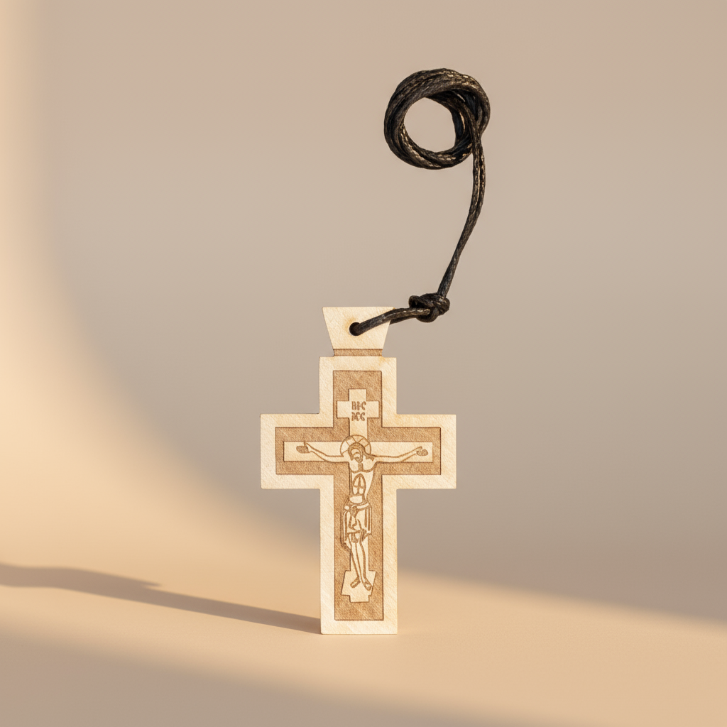 Auto - Holzkreuz serbisch - orthodox – Rückspiegel - Kreuz - svetazvezda