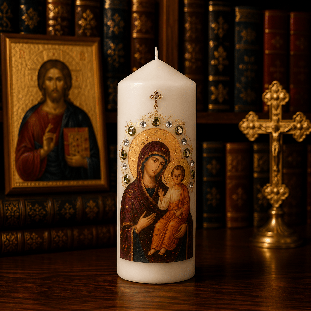 Bogorodica Kerze – Serbisch-orthodoxe Gebetskerze / 16,5 × 6 cm - svetazvezda