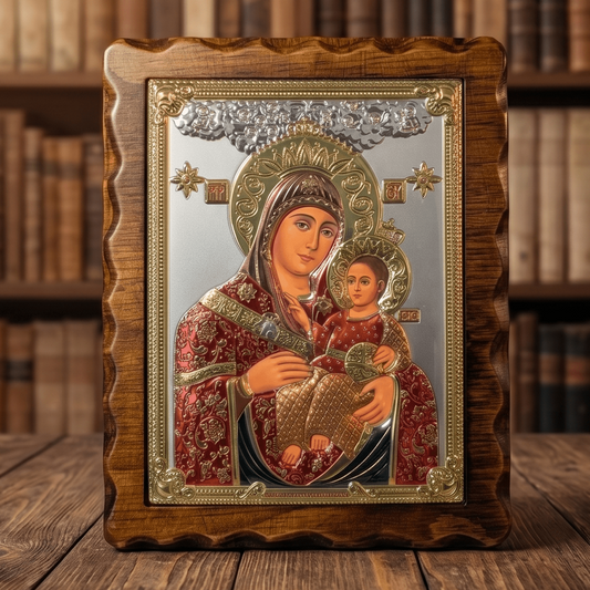 Bogorodica Vitlejemska – LAR Echtsilber Ikone / 17 × 21,5 cm - svetazvezda