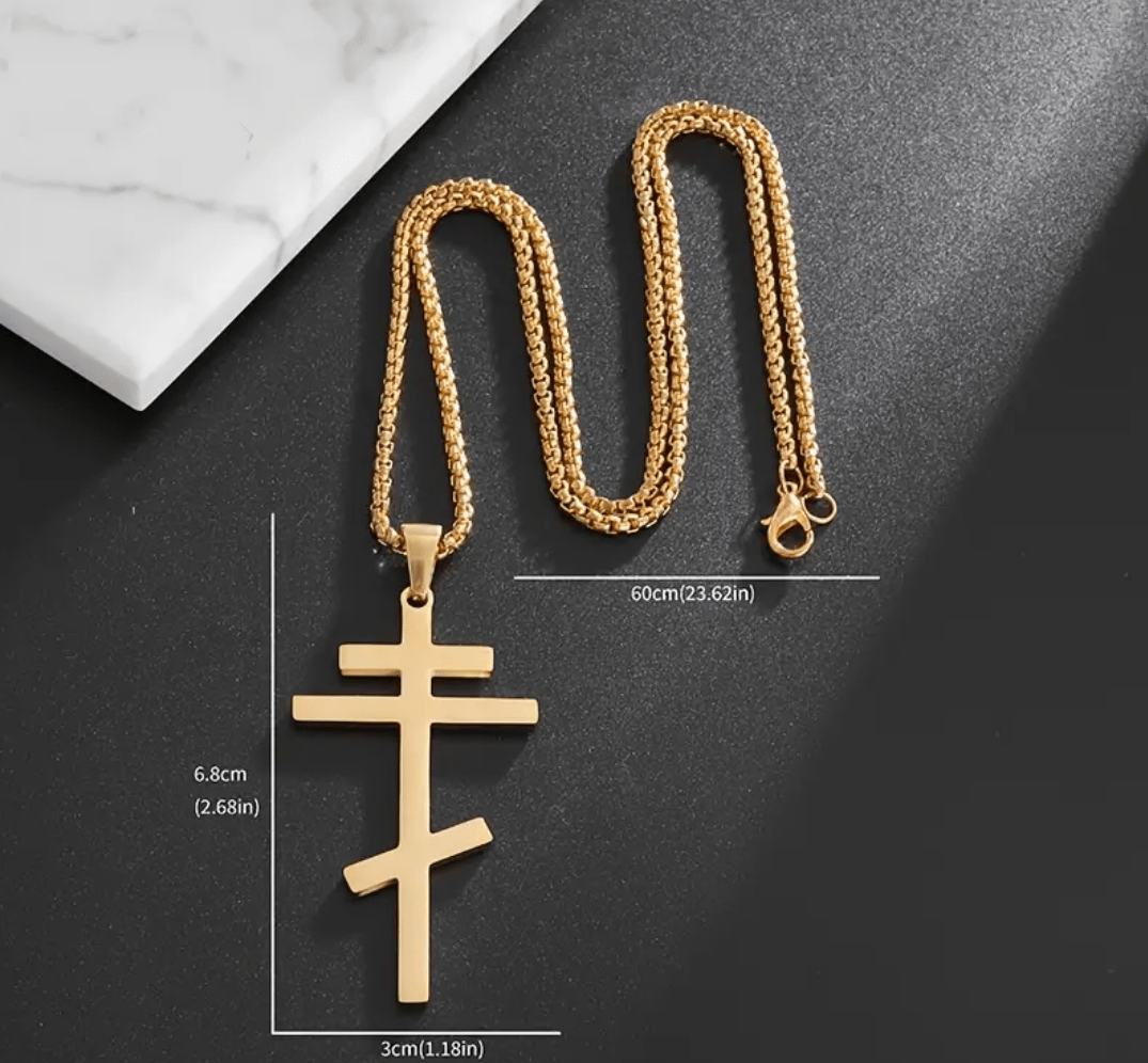 Heiliges Orthodoxes Kreuz mit feiner Kette – Symbol des Glaubens - svetazvezda