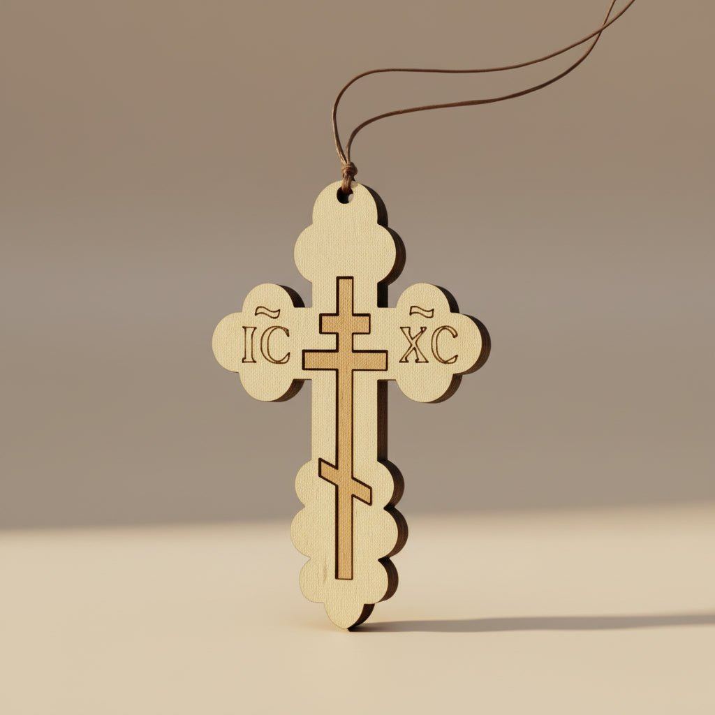 Holzkreuz Rückspiegel - Anhänger IC XC - svetazvezda