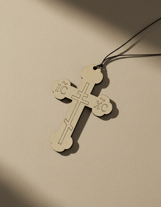 Holzkreuz Rückspiegel - Anhänger - svetazvezda