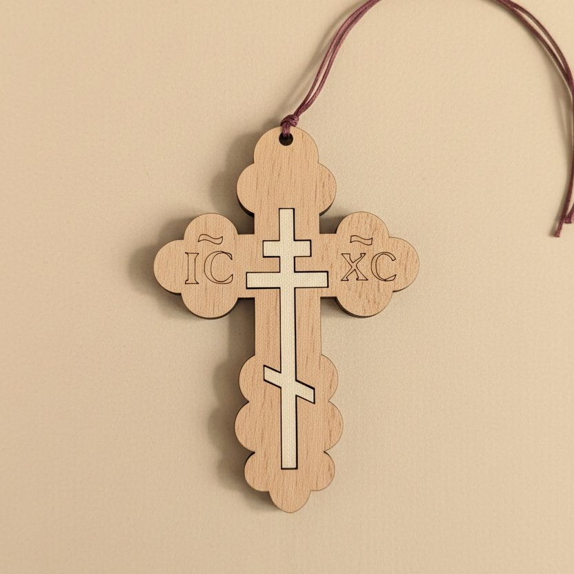 Holzkreuz Rückspiegel - Anhänger IC XC - svetazvezda