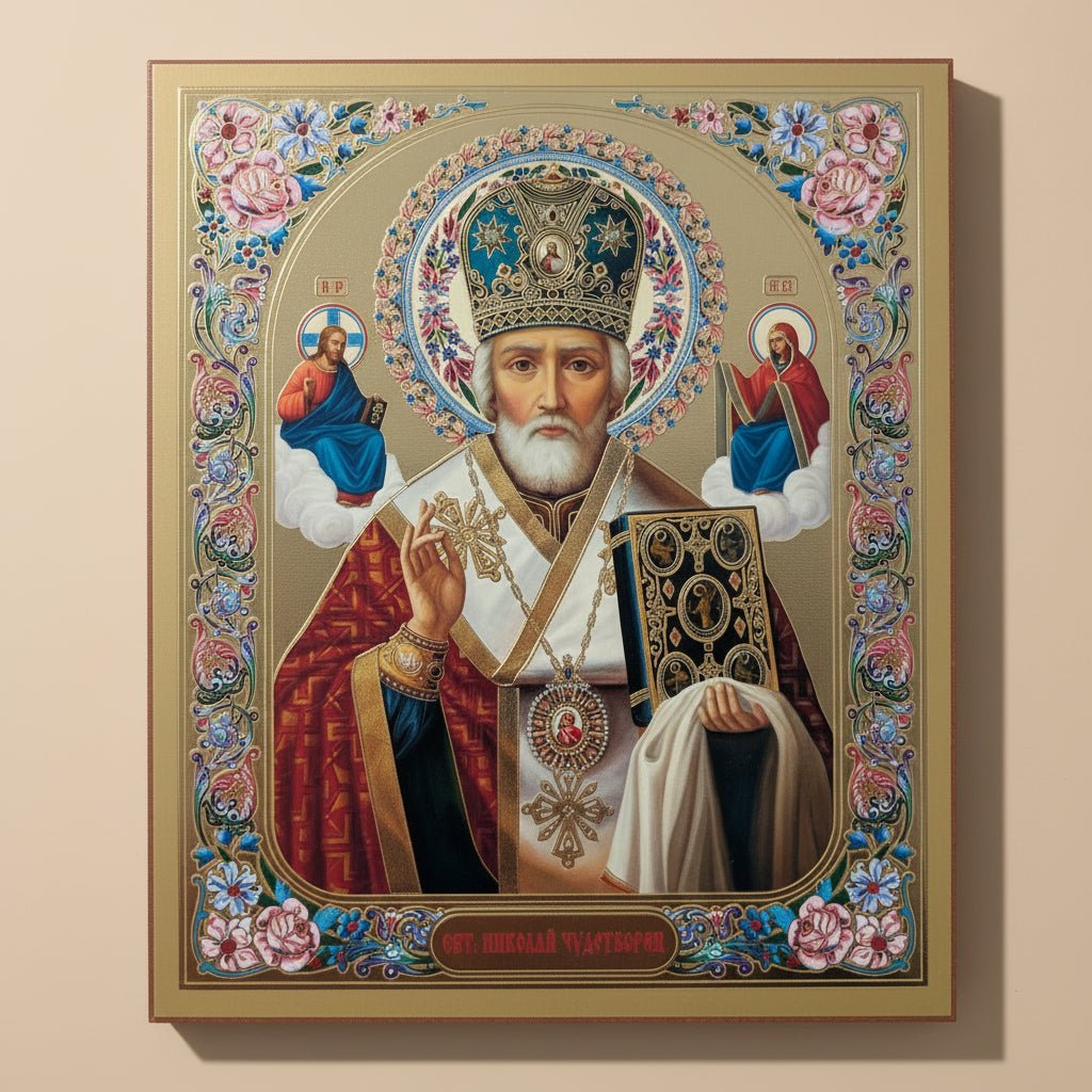 Ikone Sveti Nikola – Orthodoxe Heiligenikone 18 x 15 cm - svetazvezda