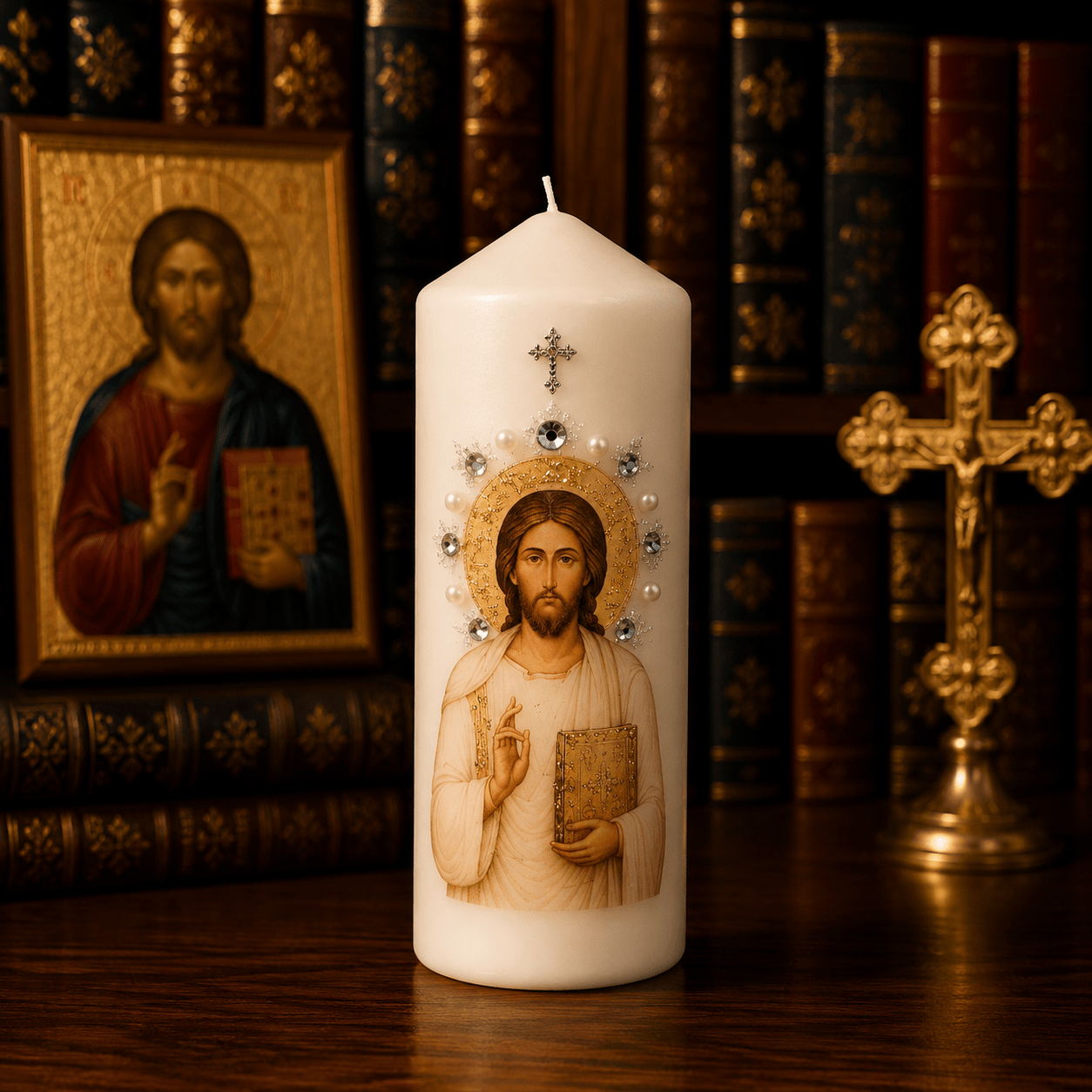 Isus Hristos Kerze – Serbisch-orthodoxe Gebetskerze / 16,5 × 6 cm - svetazvezda