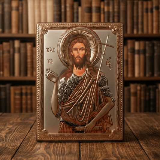 LAR Echtsilber Ikone Sveti Jovan Krstitelj / 13 x 18 cm - svetazvezda