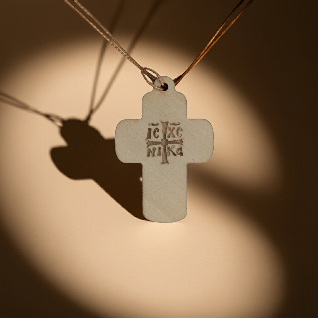 Orthodoxes Holzkreuz mit gekreuzigtem Isus Hristos – Tragbares Glaubenssymbol zum Umhängen - svetazvezda