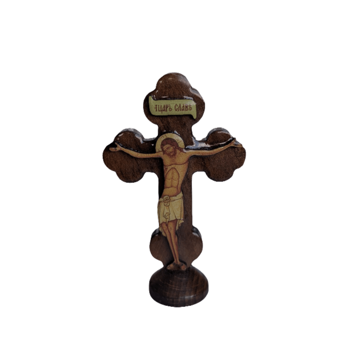 Orthodoxes Tischkreuz aus Holz (11 × 7 cm) - svetazvezda