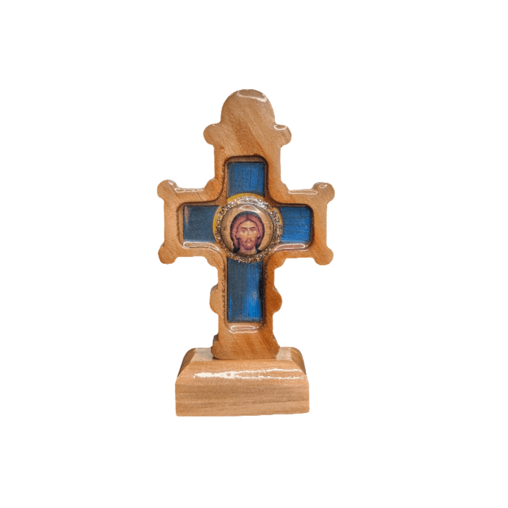 Orthodoxes Tischkreuz aus Holz (12 × 6,5 cm) - svetazvezda