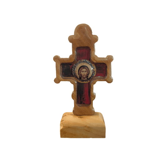 Orthodoxes Tischkreuz aus Holz (12 × 6,5 cm) - svetazvezda