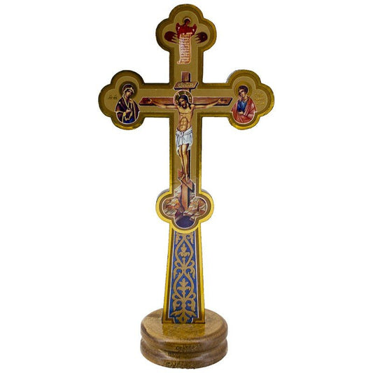 Orthodoxes Tischkreuz aus Holz (17 × 8 cm) - svetazvezda