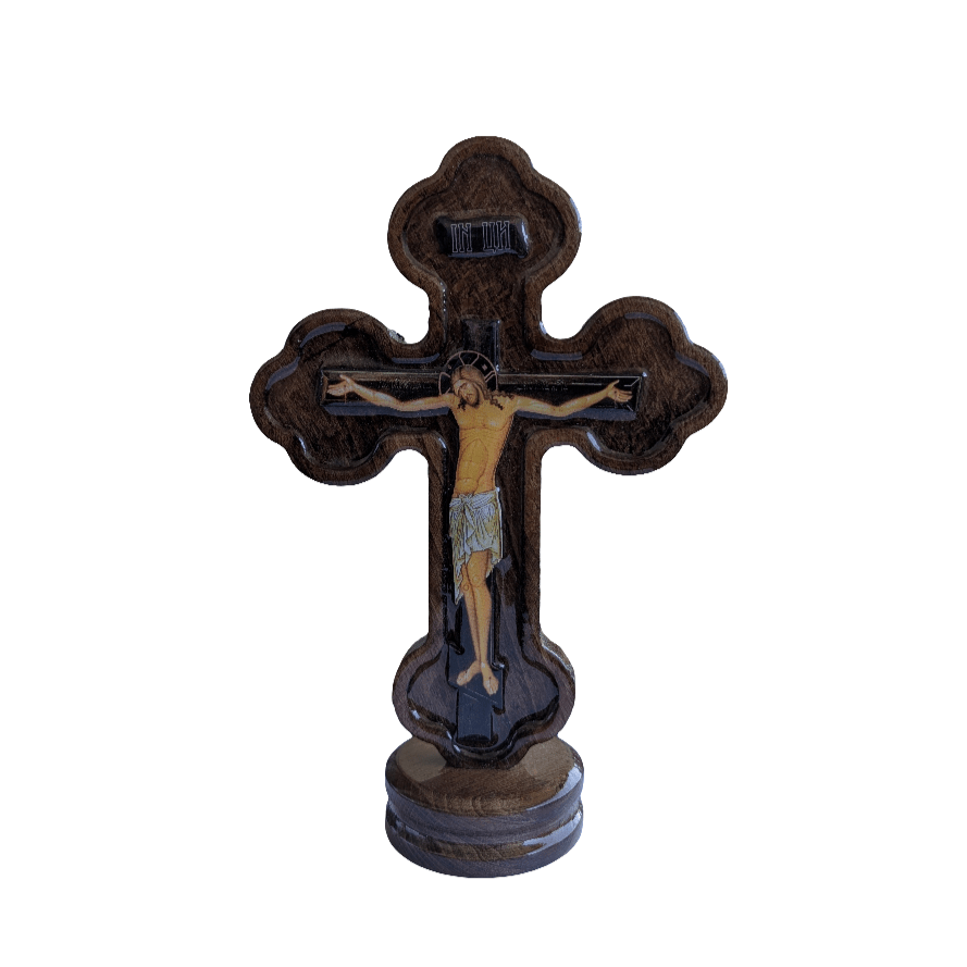 Orthodoxes Tischkreuz aus Holz (25 × 6 cm) - svetazvezda