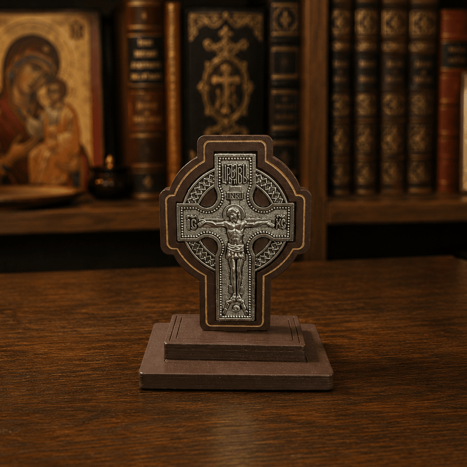Orthodoxes Tischkreuz aus Holz / 9 × 7 cm - svetazvezda