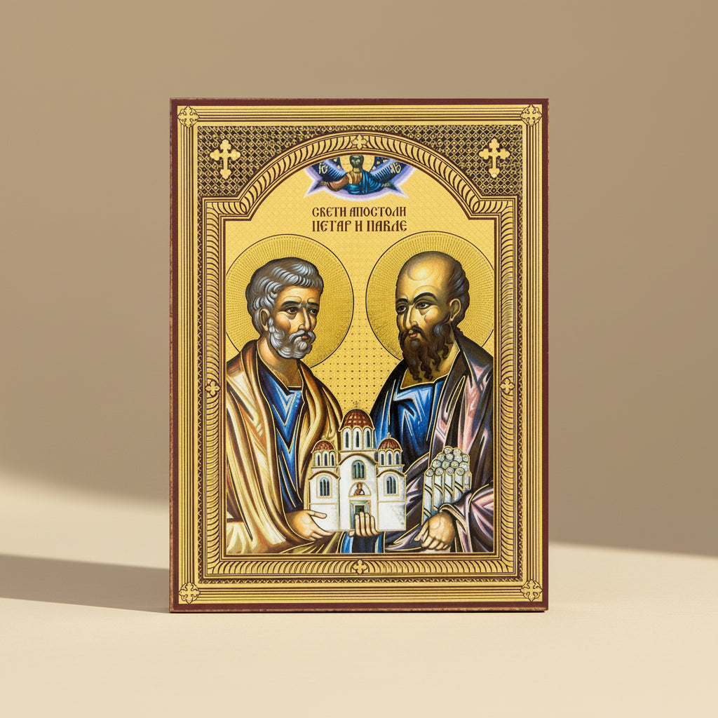 Икона Свети апостоли Петар и Павле - православна светитељска икона 14к10,5 цм