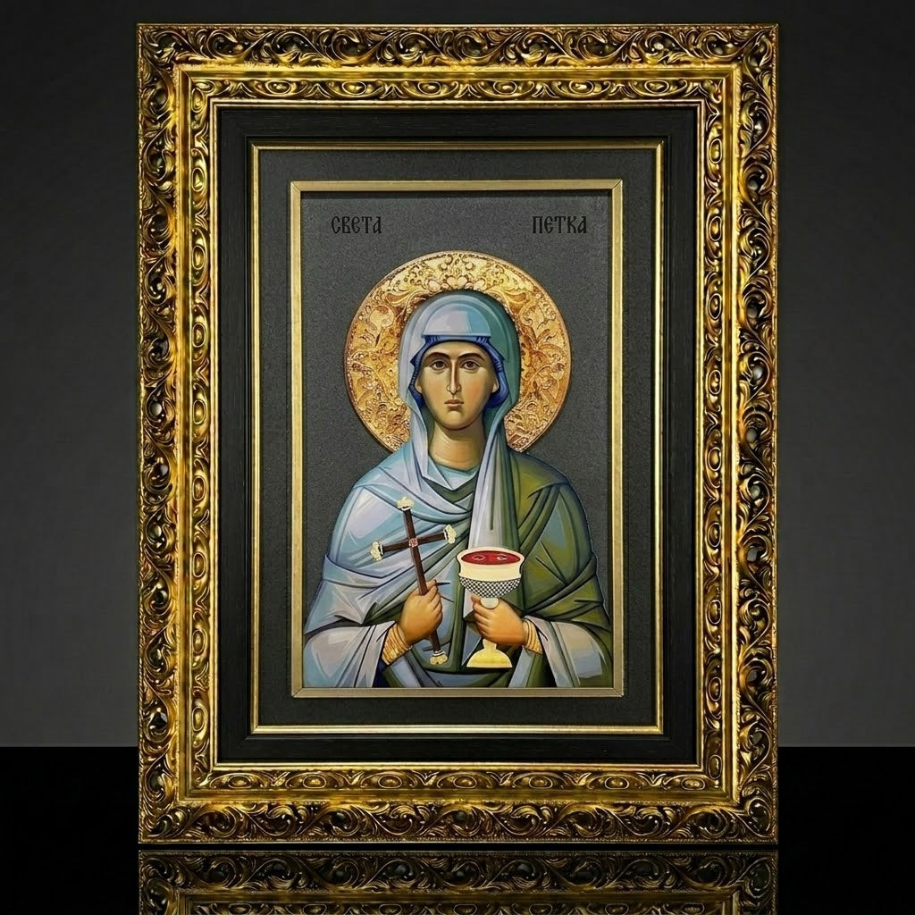 Mileševac Glasikone Saint Petka – Serbian Orthodox Icon 51 × 39 cm