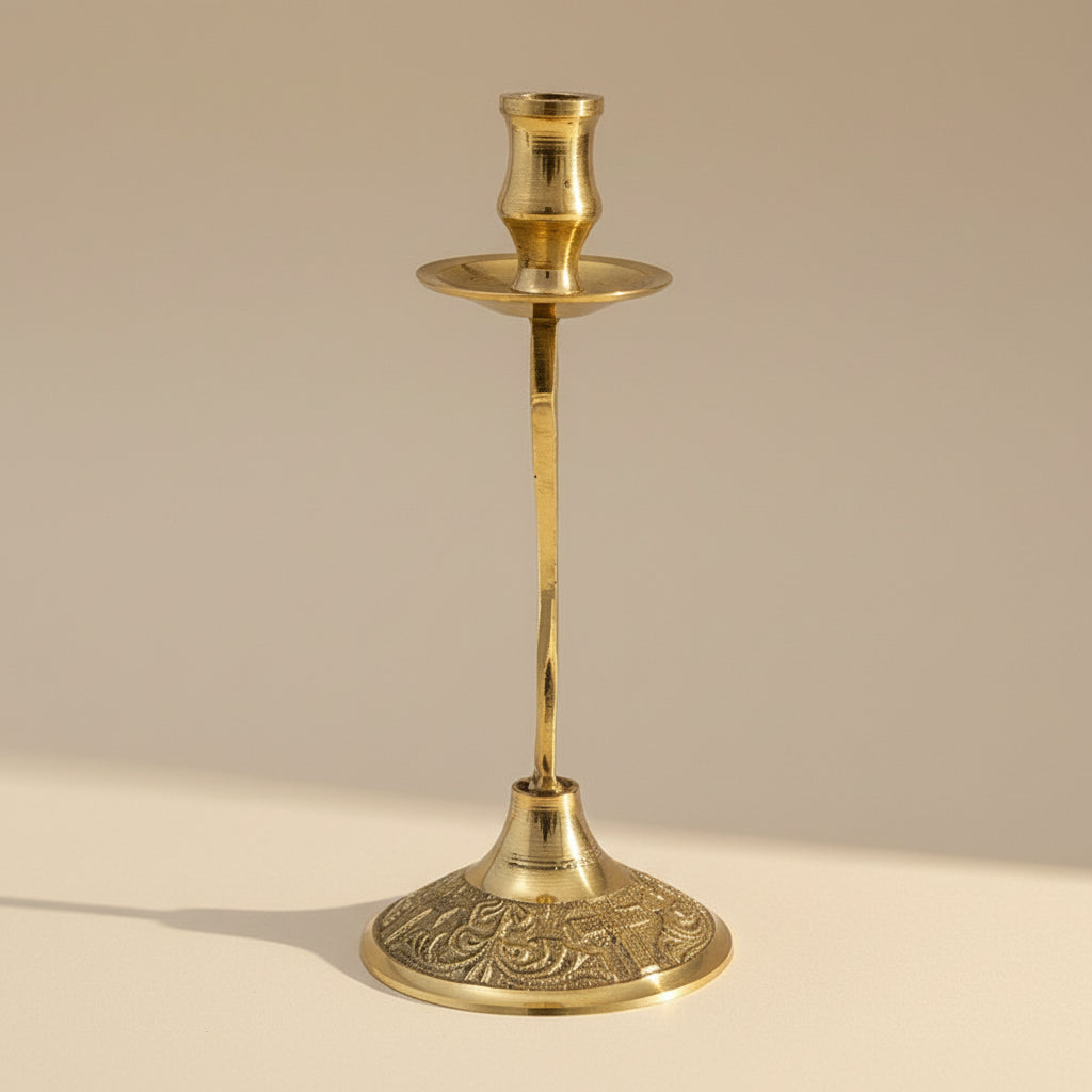 Serbisch - orthodoxer Kerzenhalter aus Messing (13 x 5,5 cm) - svetazvezda