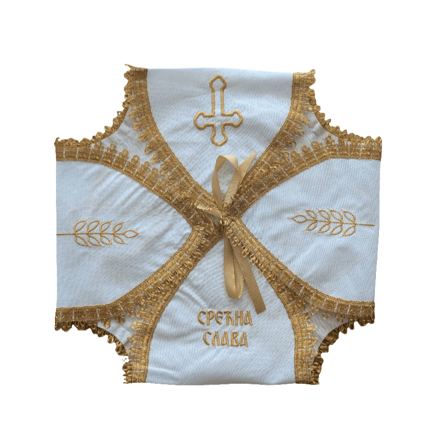 Slava - Peškir „Srećna Slava“ mit Goldstickerei - svetazvezda