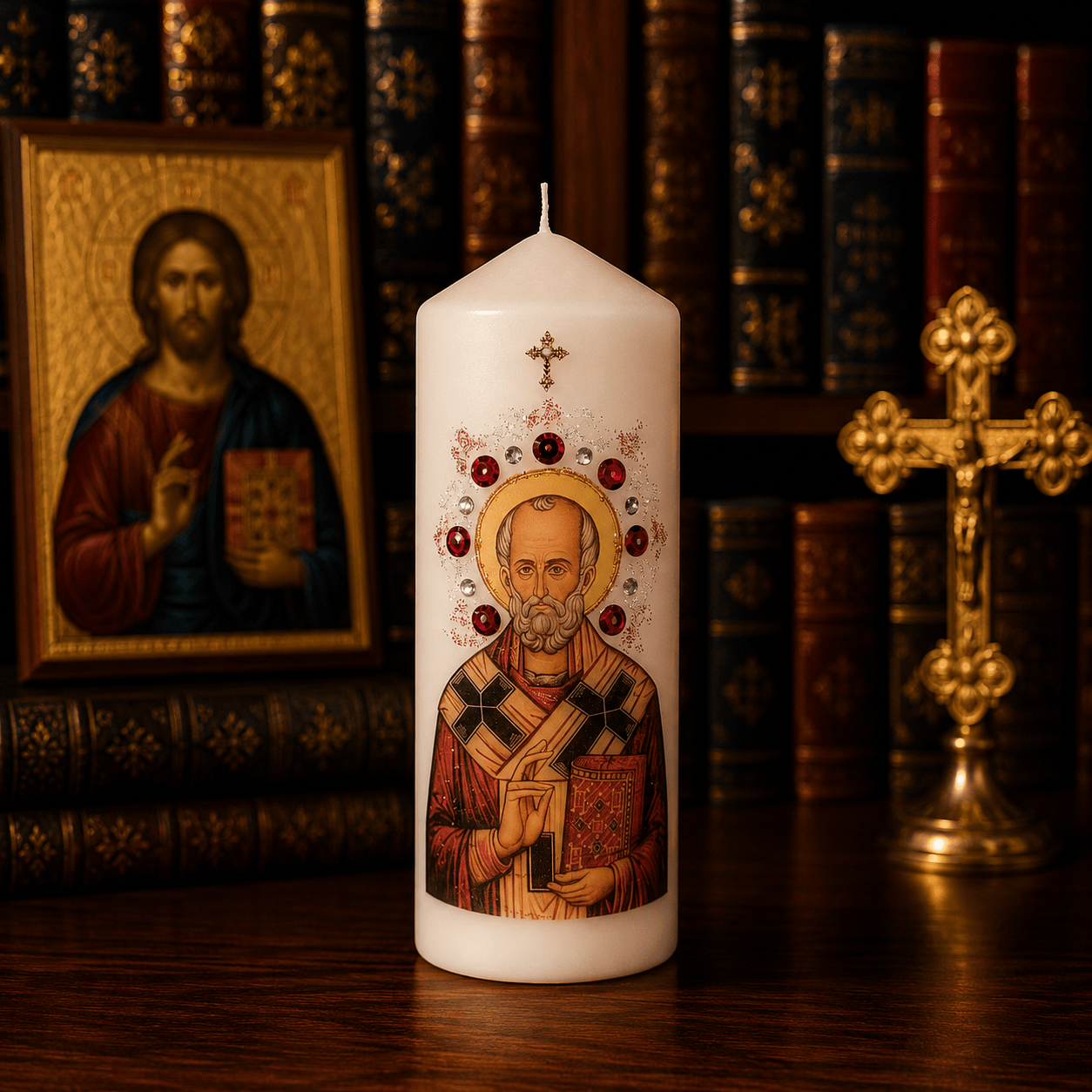 Sveti Nikola Kerze – Serbisch-orthodoxe Gebetskerze / 16,5 × 6 cm - svetazvezda