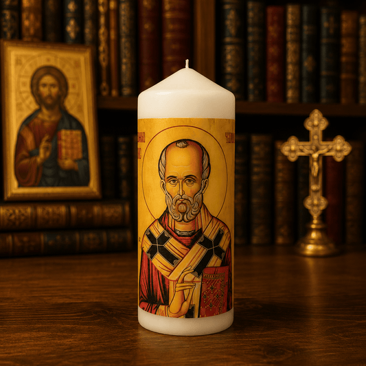 Sveti Nikola – Serbisch-orthodoxe Schutzkerze für Gebet und Slava - svetazvezda