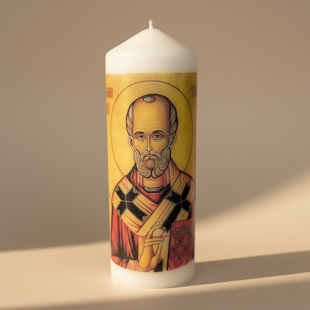 Sveti Nikola – Serbisch - orthodoxe Schutzkerze für Gebet und Slava - svetazvezda