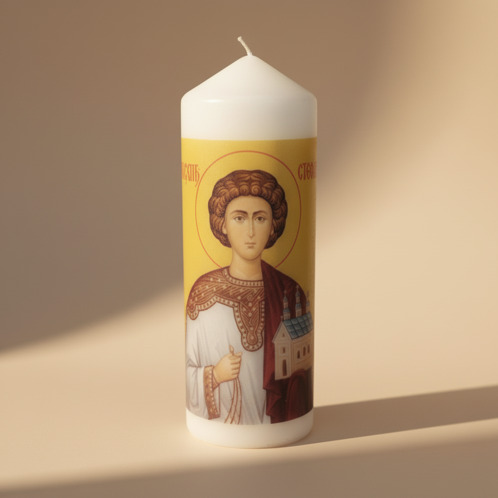 Sveti Stefan – Serbisch - orthodoxe Kerze für Glaube und Standhaftigkeit - svetazvezda