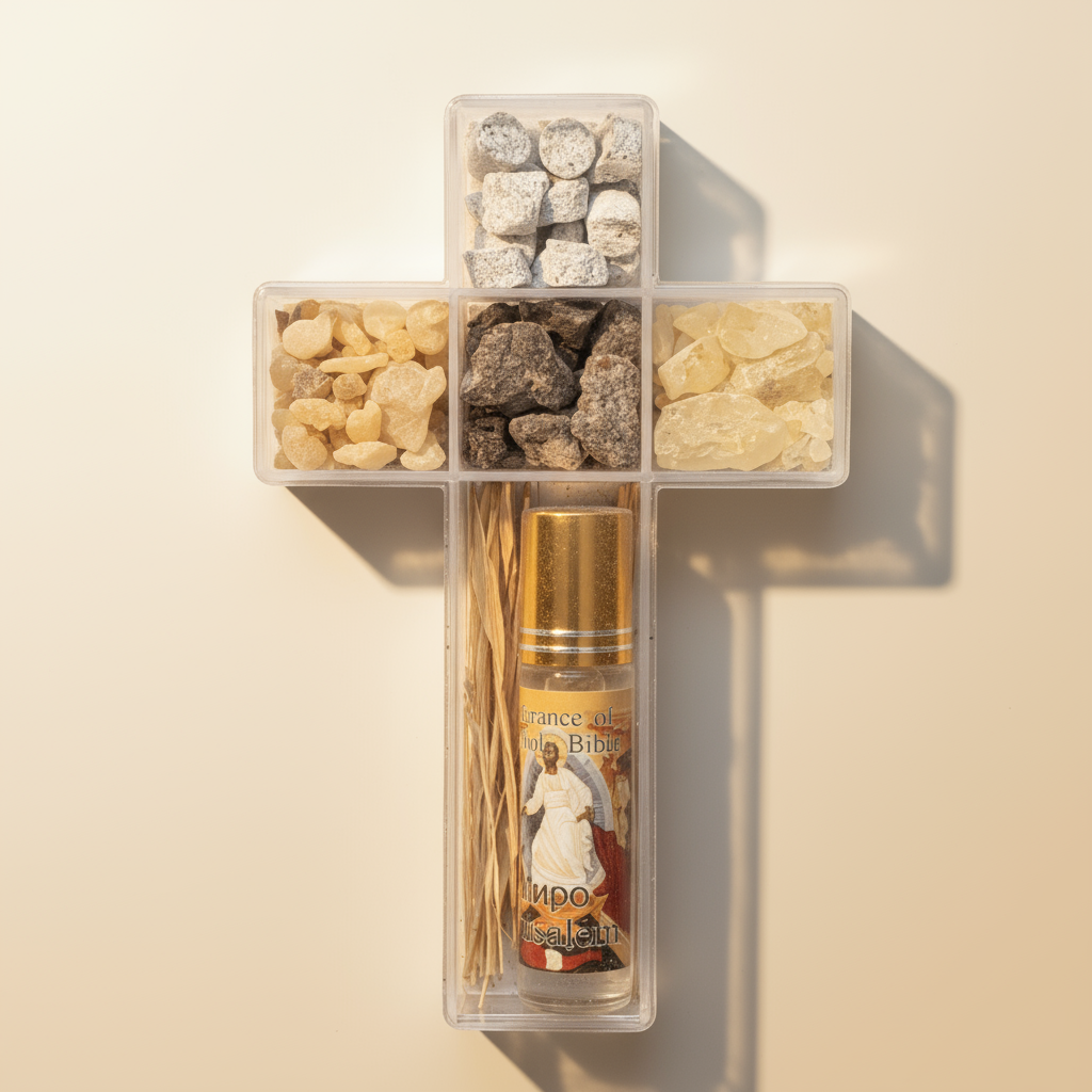 Tamjan - Kreuz – Weihrauch - Set mit 4 Sorten & Öl aus Jerusalem - svetazvezda