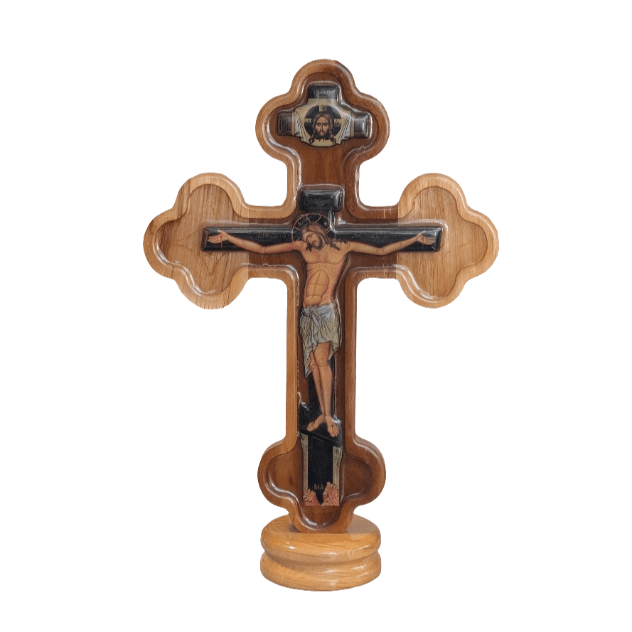 Tischkreuz aus Holz mit Korpus (25 x 17 cm) - svetazvezda