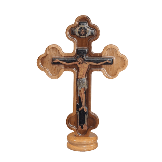 Tischkreuz aus Holz mit Korpus (25 x 17 cm) - svetazvezda