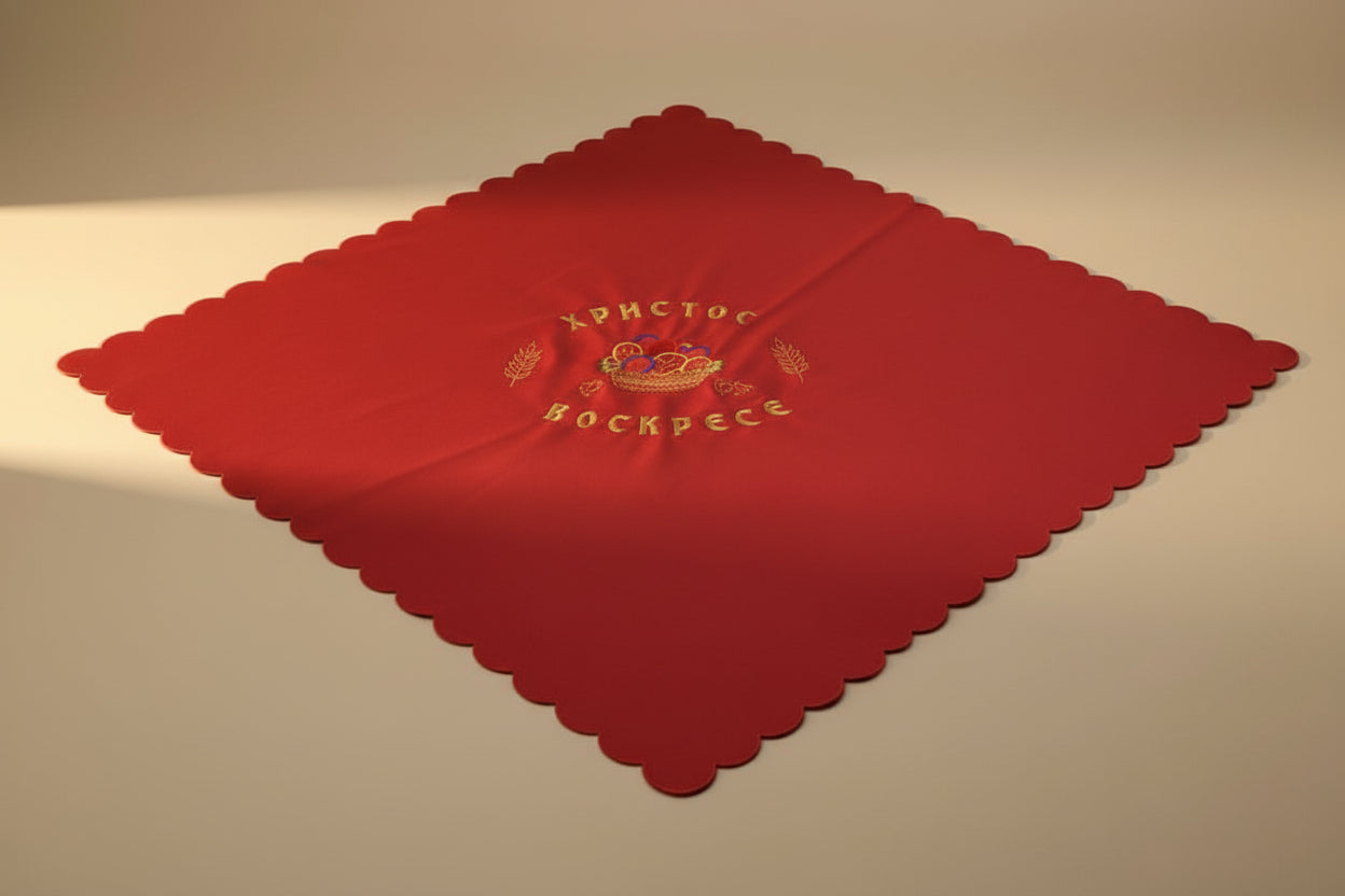 Vaskršnji Nadstolnjak – Serbisch - orthodoxe Osterdeko mit gesticktem Motiv - svetazvezda