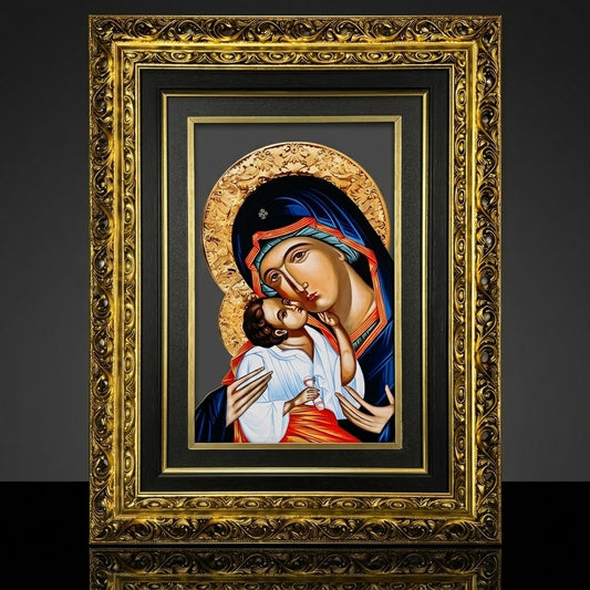 Mileševac Glasikone Bogorodica – Serbisch-orthodoxe Ikone 51 × 39 cm