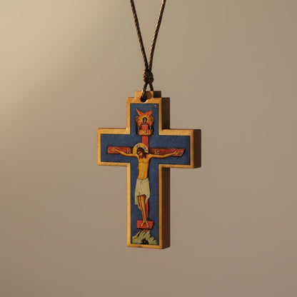 Autokreuz aus Holz – Mit Darstellung von Isus Hristos - svetazvezda