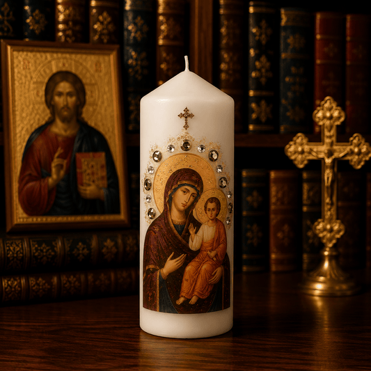 Bogorodica Kerze – Serbisch-orthodoxe Gebetskerze / 16,5 × 6 cm - svetazvezda