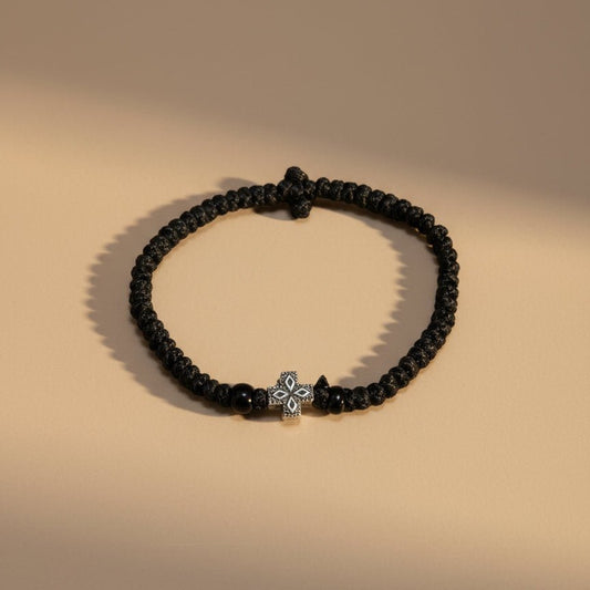 Brojanica pletena tanka – mit kleinem Metallkreuz - svetazvezda