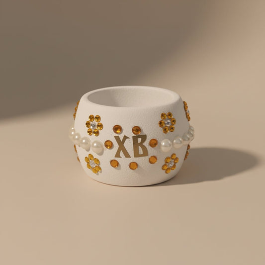 Čuvarkuća – Eiersockel aus Holz mit Strassstein - Blumendekoration (assortiert) - svetazvezda