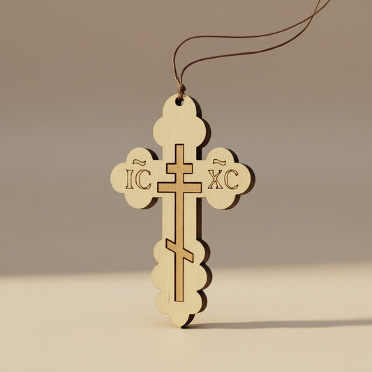 Holzkreuz Rückspiegel - Anhänger IC XC - svetazvezda