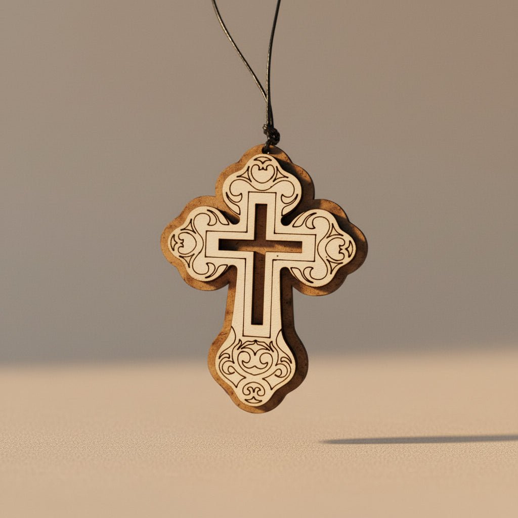 Holzkreuz Rückspiegel - Anhänger - svetazvezda