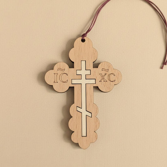 Holzkreuz Rückspiegel - Anhänger IC XC - svetazvezda