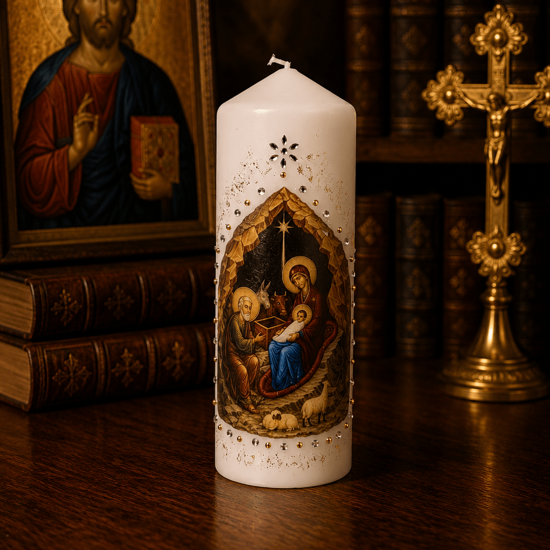 Hristovo Rođenje Kerze – Serbisch-orthodoxe Gebetskerze / 16,5 × 6 cm - svetazvezda