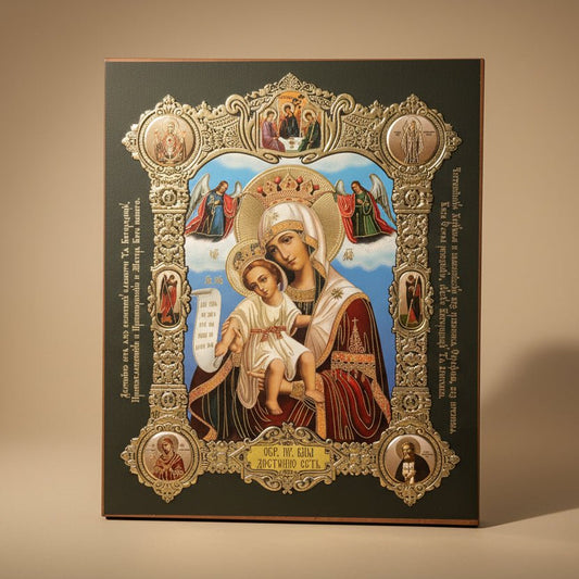 Ikone Bogorodica Axionita – Orthodoxe Heiligenikone 18 x 15 cm - svetazvezda