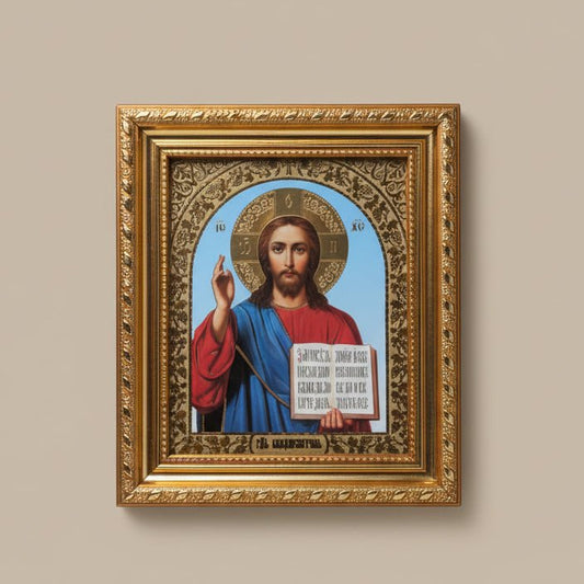 Ikone Isus Hristos im Rahmen (Goldfarben, 22.5x20) - svetazvezda