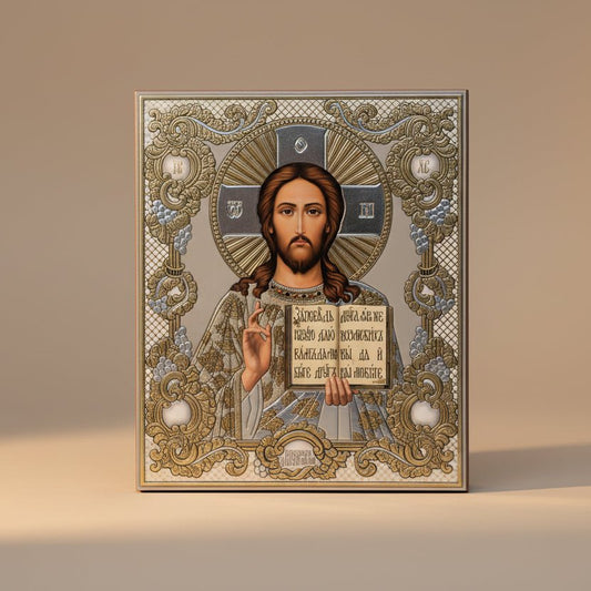 Ikone Isus Hristos Pantokrator – Orthodoxe Heiligenikone 18 x 15 cm - svetazvezda