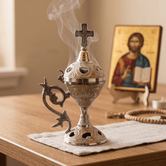 Kadionica für serbisch-orthodoxen Weihrauch und Kohle.