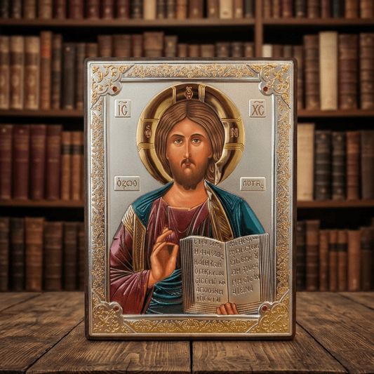 LAR Echtsilber Ikone Isus Hristos / 13 x 18 cm - svetazvezda