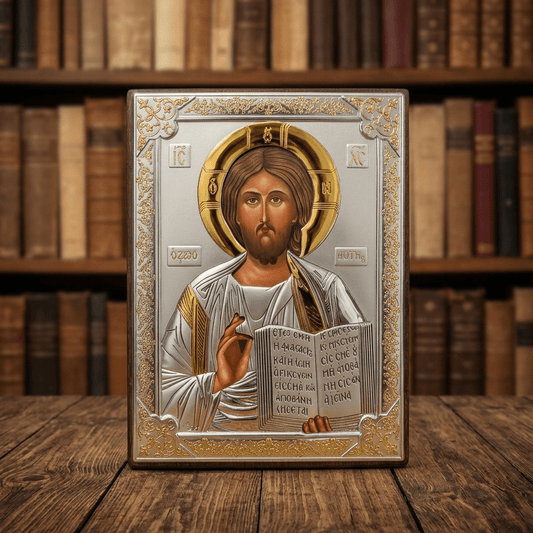 LAR Echtsilber Ikone Isus Hristos / 13 x 18 cm - svetazvezda